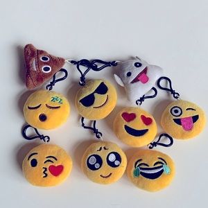 EMOJI Soft Plush Keychain Bundle